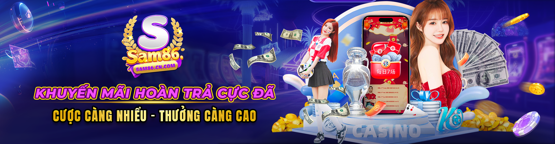 Sam86 - Khuyến Mãi Hoàn Trả Cực Đã - Cược Càng Nhiểu Thưởng Càng Cao